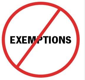 no exemptions